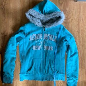 Aeropostale kids size L fuzzy lined zip hoodie